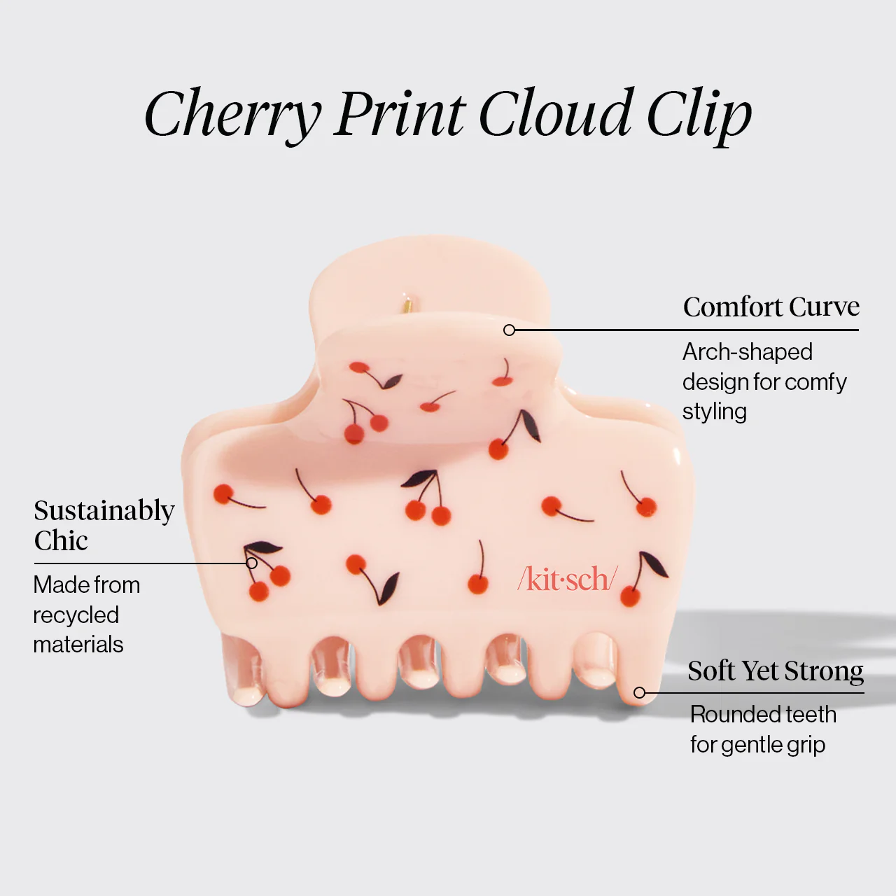 Cherry Print Cloud Claw Clip - Medium - Image 2