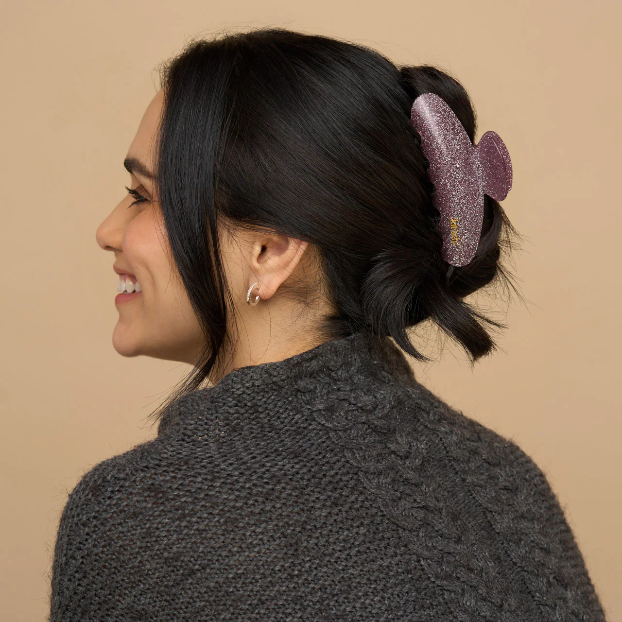 Pink Glitter Claw Clip - Image 2