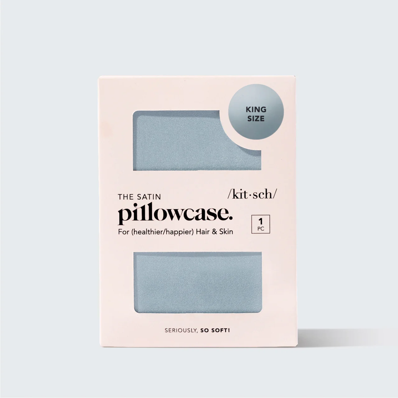 Satin Pillowcase in Haze Blue 2 Pack - King - Image 3