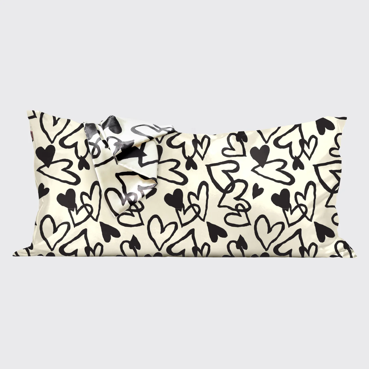 Satin Pillowcase in Heart Print - King - Image 2