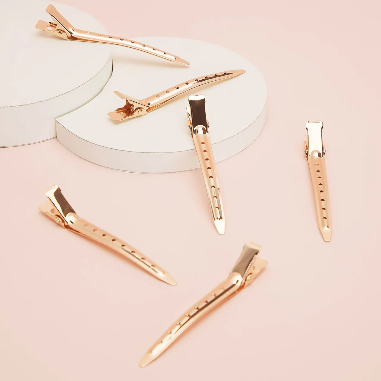 Rose Gold Styling Hair Clips 6pc Set - Image 4
