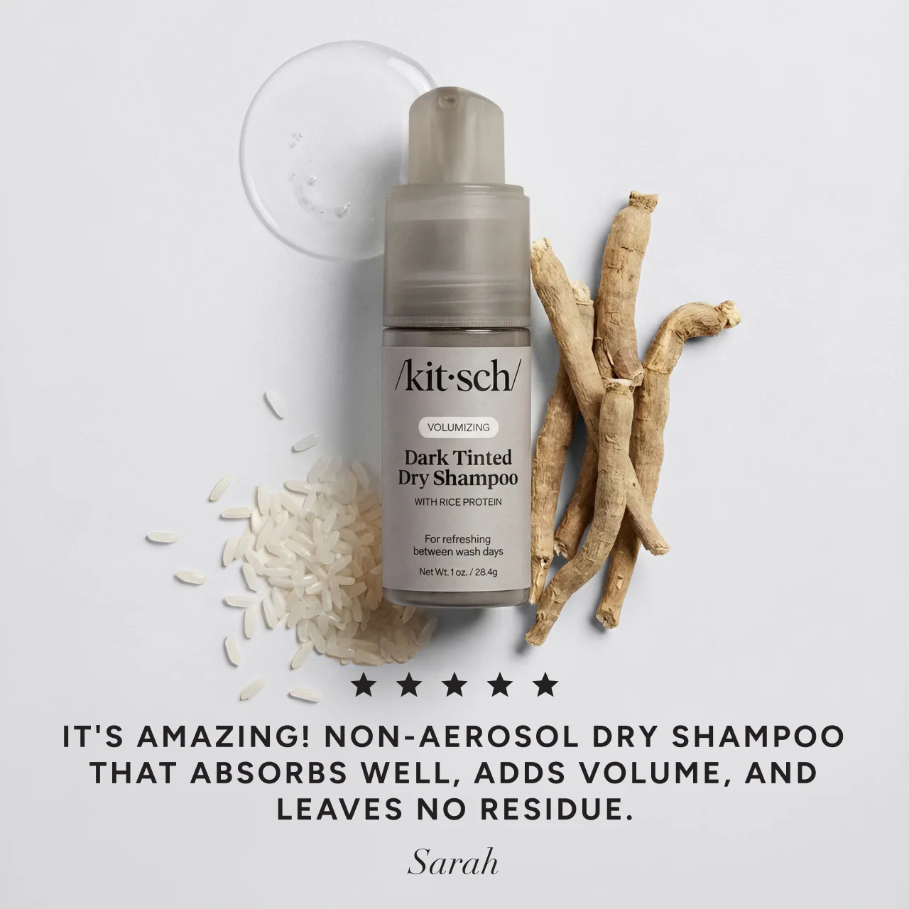 Volumizing Rice Protein Dry Shampoo - Dark Tinted 1 oz - Image 2