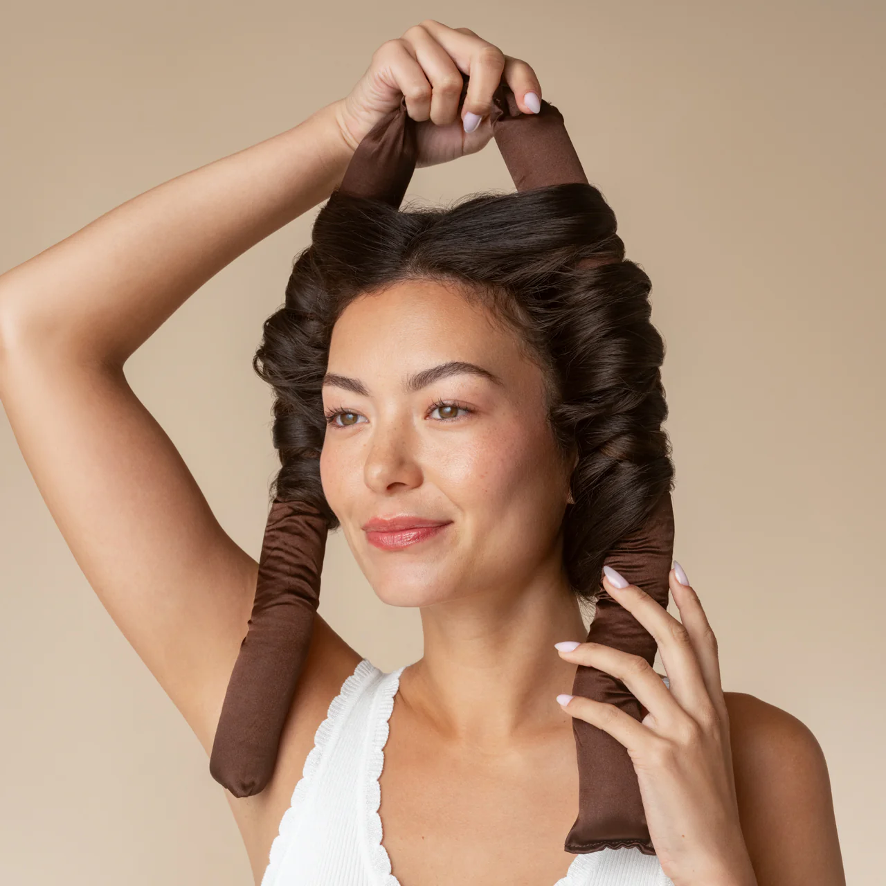 Chocolate XL Satin Heatless Curling Set - Image 2